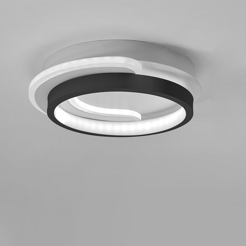 Modern Minimalist Square Round Diamond Iron Aluminum Acrylic Silicone LED Flush Mount Ceiling Light For Hallway