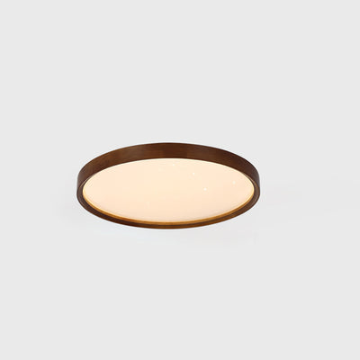 Luz de techo LED empotrada con pantalla de PC de hierro y madera redonda minimalista moderna para dormitorio 