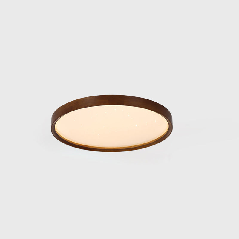 Luz de techo LED empotrada con pantalla de PC de hierro y madera redonda minimalista moderna para dormitorio 
