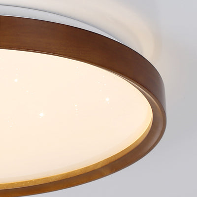 Luz de techo LED empotrada con pantalla de PC de hierro y madera redonda minimalista moderna para dormitorio 