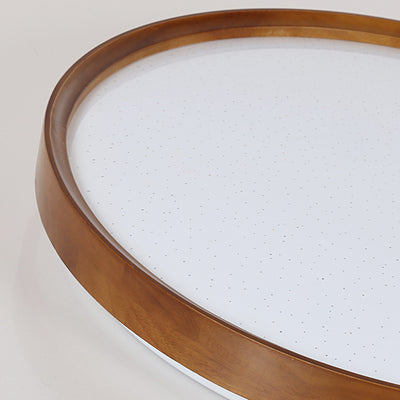 Luz de techo LED empotrada con pantalla de PC de hierro y madera redonda minimalista moderna para dormitorio 