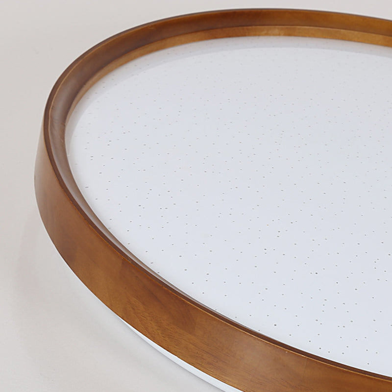Luz de techo LED empotrada con pantalla de PC de hierro y madera redonda minimalista moderna para dormitorio 
