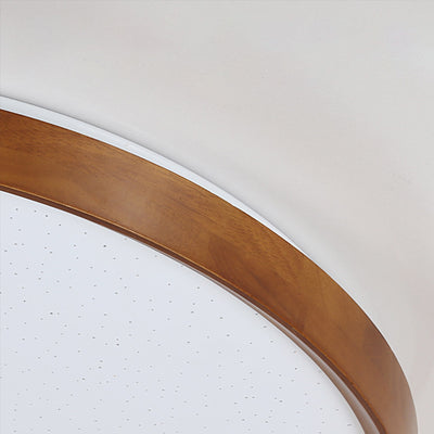 Luz de techo LED empotrada con pantalla de PC de hierro y madera redonda minimalista moderna para dormitorio 