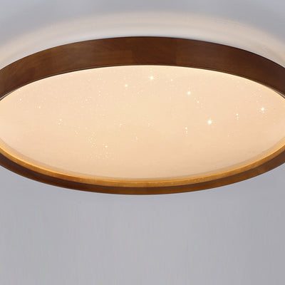 Luz de techo LED empotrada con pantalla de PC de hierro y madera redonda minimalista moderna para dormitorio 