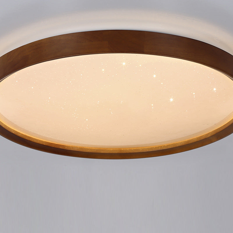 Luz de techo LED empotrada con pantalla de PC de hierro y madera redonda minimalista moderna para dormitorio 