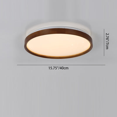 Luz de techo LED empotrada con pantalla de PC de hierro y madera redonda minimalista moderna para dormitorio 