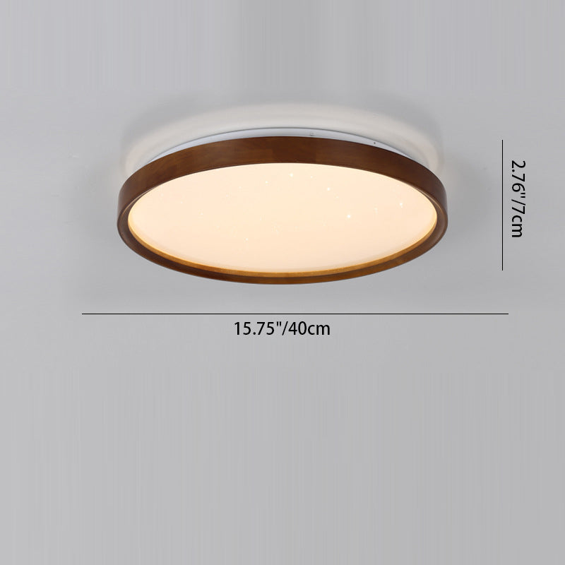 Luz de techo LED empotrada con pantalla de PC de hierro y madera redonda minimalista moderna para dormitorio 