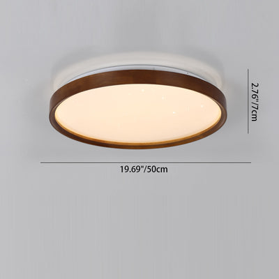 Luz de techo LED empotrada con pantalla de PC de hierro y madera redonda minimalista moderna para dormitorio 