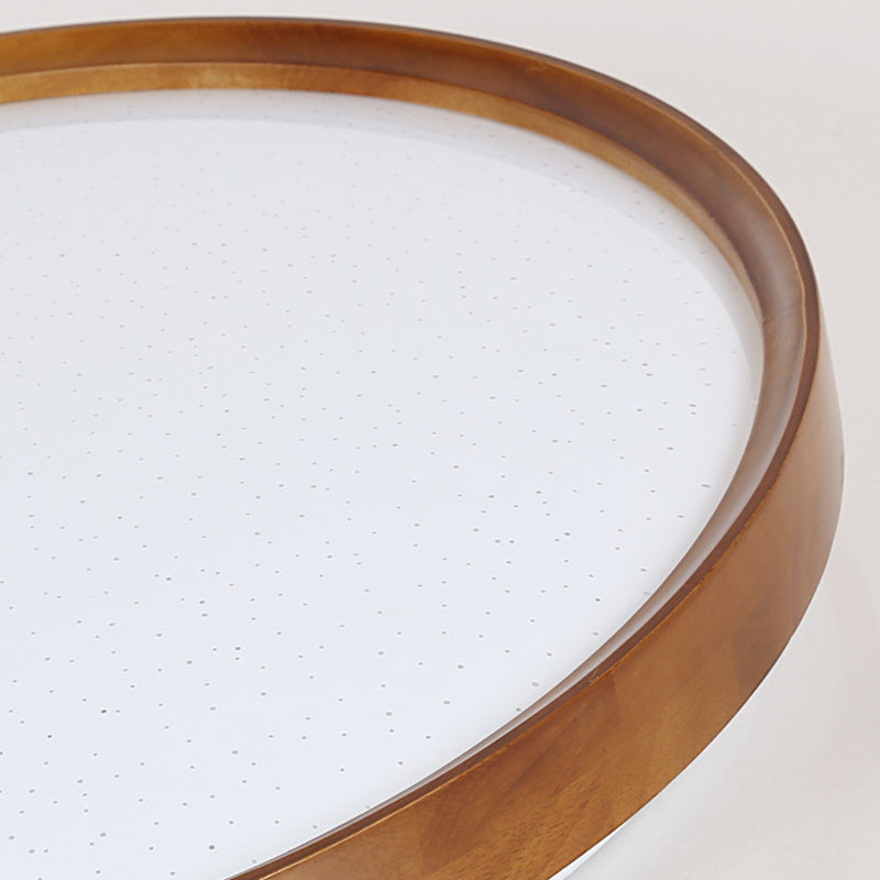 Luz de techo LED empotrada con pantalla de PC de hierro y madera redonda minimalista moderna para dormitorio 