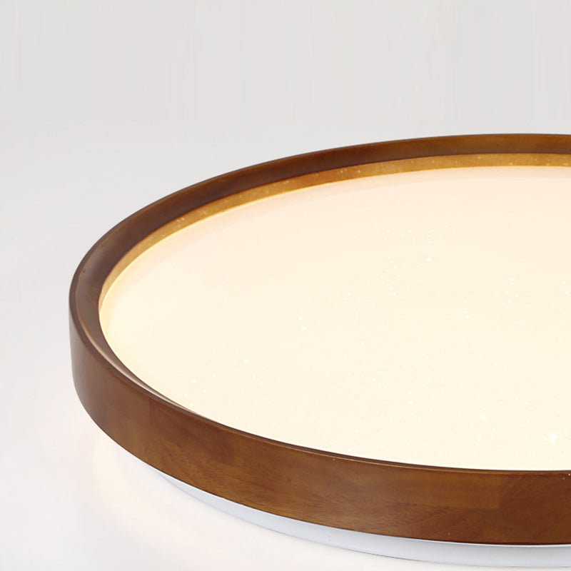 Luz de techo LED empotrada con pantalla de PC de hierro y madera redonda minimalista moderna para dormitorio 