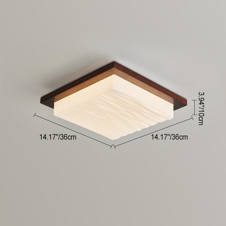 Moderno Minimalista Cuadrado Rectangular Madera Acrílico LED Luz de Techo Empotrada Para Sala de Estar 