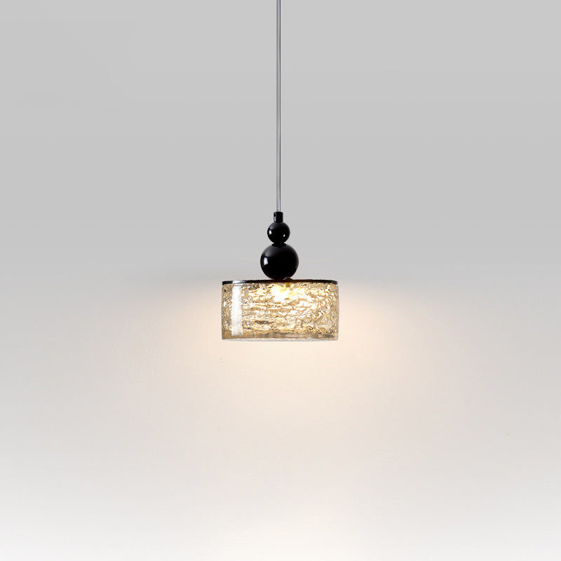 Lámpara colgante LED de cilindro minimalista moderno de resina y acero inoxidable para dormitorio 