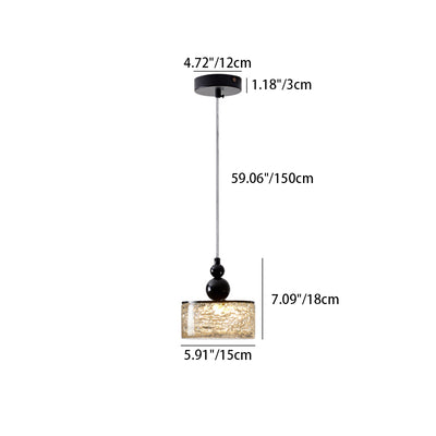 Lámpara colgante LED de cilindro minimalista moderno de resina y acero inoxidable para dormitorio 