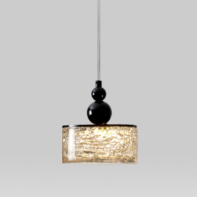 Lámpara colgante LED de cilindro minimalista moderno de resina y acero inoxidable para dormitorio 