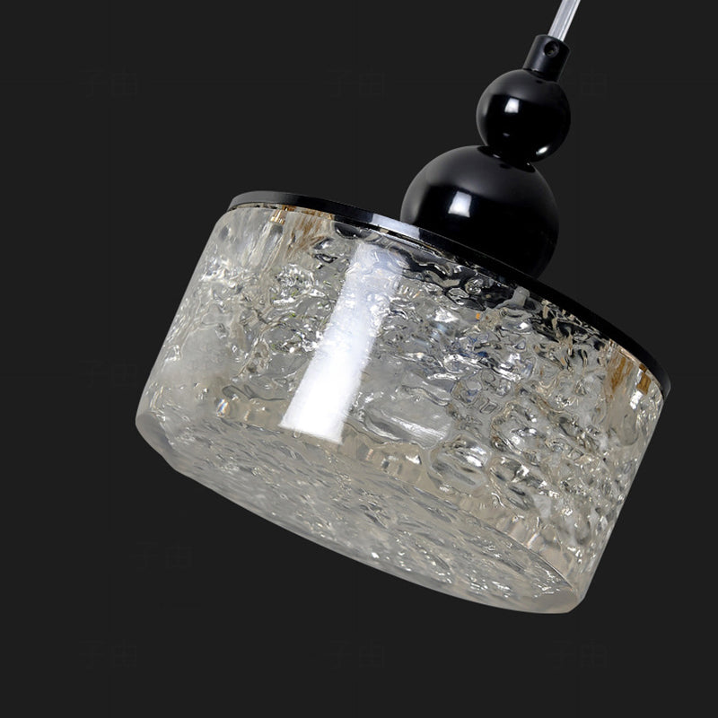 Lámpara colgante LED de cilindro minimalista moderno de resina y acero inoxidable para dormitorio 