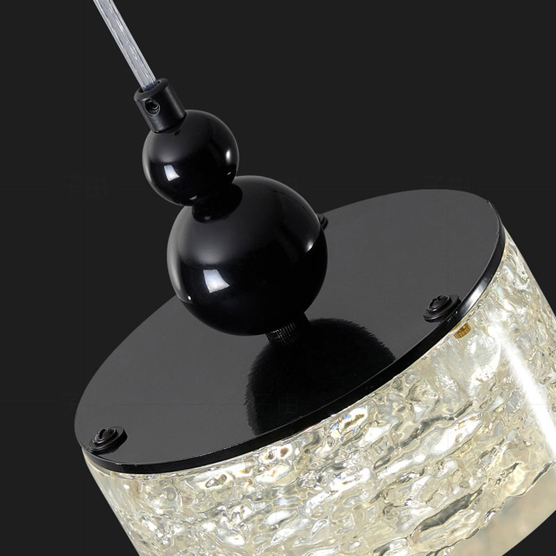 Lámpara colgante LED de cilindro minimalista moderno de resina y acero inoxidable para dormitorio 