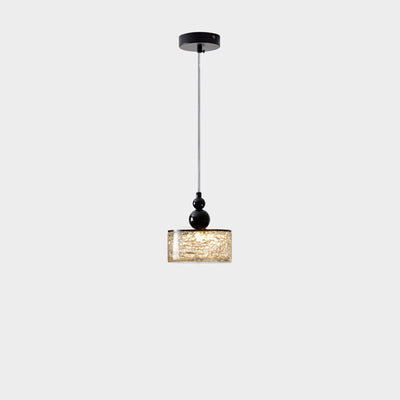 Lámpara colgante LED de cilindro minimalista moderno de resina y acero inoxidable para dormitorio 