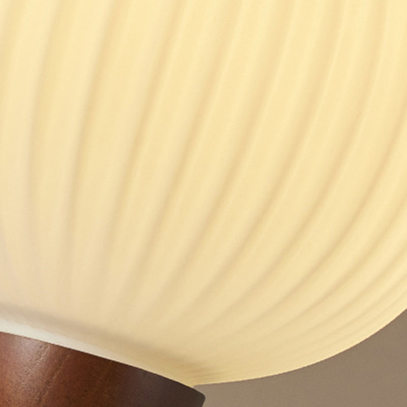 Lámpara de araña contemporánea retro con varilla curva, forma de copa redonda, marco de hierro y madera, pantalla de vidrio rayado, 3/6/8 luces para sala de estar 