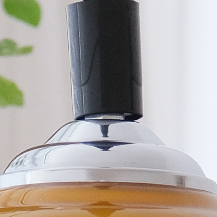 Lampe suspendue contemporaine rétro crème ovale ronde en fer avec abat-jour en verre à 1 lumière pour salon 
