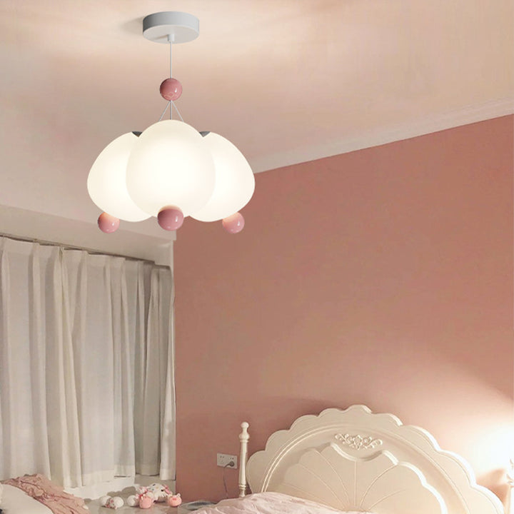 Lustre à suspension LED en forme de globe nuage pour enfants créatifs contemporains, en fer et plastique, pour chambre à coucher 