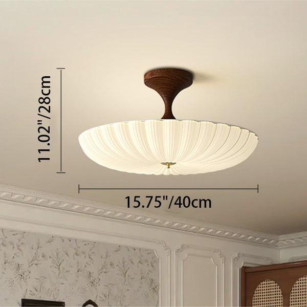 Zeitgenössische nordische runde gestreifte Acrylschirm Eisenrahmen LED Semi-Flush Mount Deckenleuchte für Schlafzimmer 