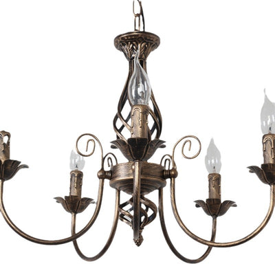Traditional Vintage Branch Candle Holder Iron 4/5 Light Chandelier For Living Room
