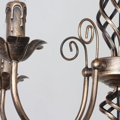 Traditional Vintage Branch Candle Holder Iron 4/5 Light Chandelier For Living Room