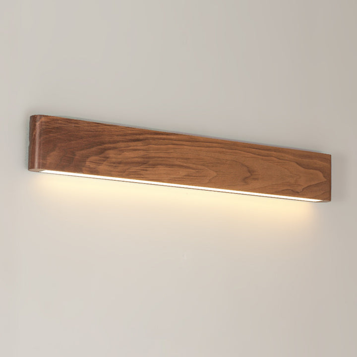 Applique murale LED moderne minimaliste rectangulaire en bois et aluminium pour chambre à coucher 