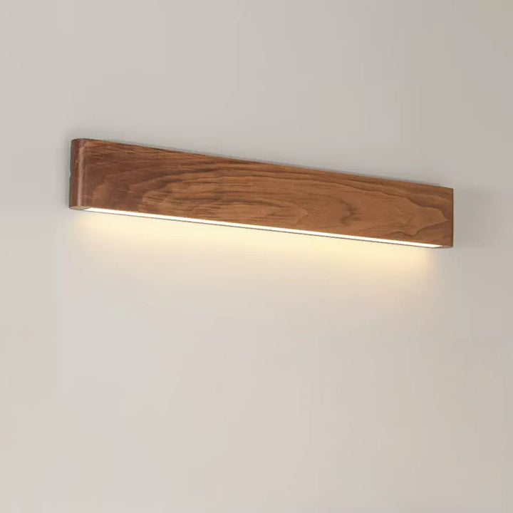 Applique murale LED moderne minimaliste rectangulaire en bois et aluminium pour chambre à coucher 