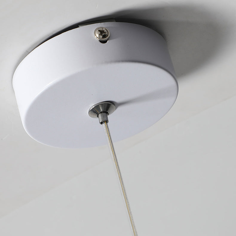 Lámpara colgante de 1 luz con pantalla de vidrio y forma de tapa de olla redonda nórdica contemporánea para dormitorio 