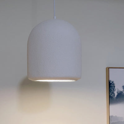 Cylindre minimaliste moderne Dôme en polystyrène haute densité Suspension 1 lumière pour chambre 