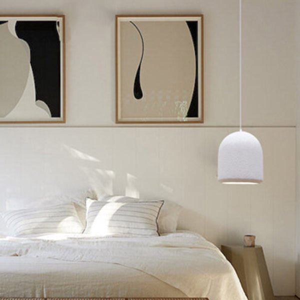 Cylindre minimaliste moderne Dôme en polystyrène haute densité Suspension 1 lumière pour chambre 