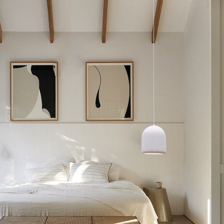 Cylindre minimaliste moderne Dôme en polystyrène haute densité Suspension 1 lumière pour chambre 