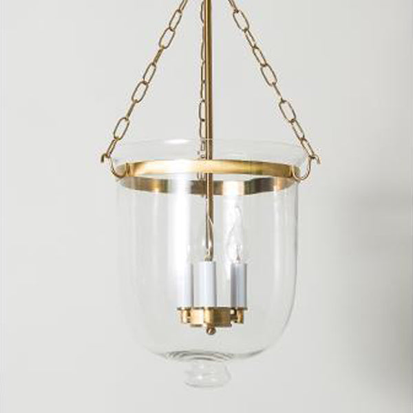 Suspension à 3 lumières avec abat-jour en verre rond vintage traditionnel en forme de coupe et cadre en fer pour salon 
