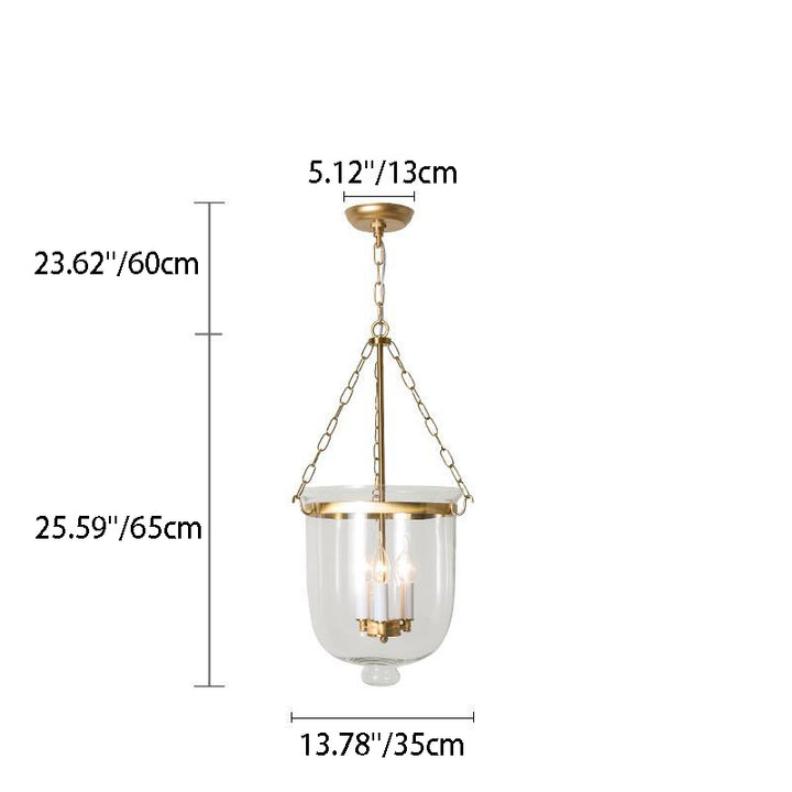 Suspension à 3 lumières avec abat-jour en verre rond vintage traditionnel en forme de coupe et cadre en fer pour salon 