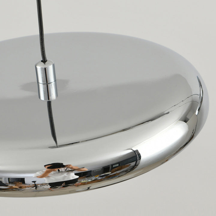 Lustre en forme de frisbee rond nordique contemporain avec matériel en acrylique LED pour salle à manger 