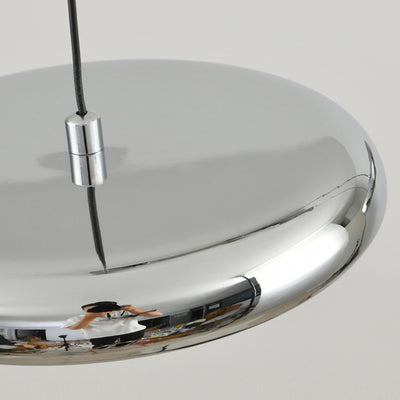 Zeitgenössischer nordischer runder Frisbee-förmiger Hardware-Acryl-LED-Insel-Licht-Kronleuchter für das Esszimmer 