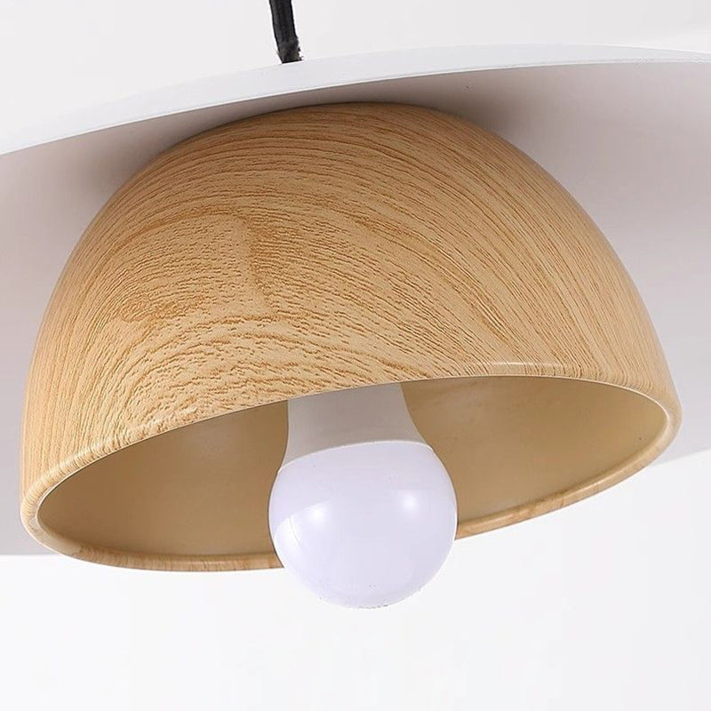 Zeitgenössische nordische runde Schalenform Eisen 1-Licht Pendelleuchte für Wohnzimmer 