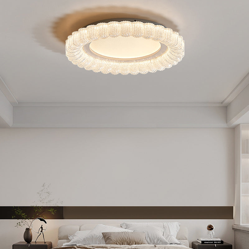 Luz de techo LED de montaje empotrado de acrílico con encaje redondo minimalista moderno para dormitorio 