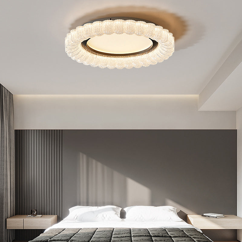 Luz de techo LED de montaje empotrado de acrílico con encaje redondo minimalista moderno para dormitorio 