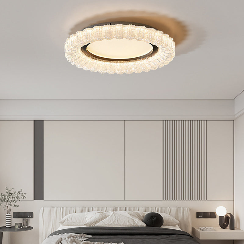 Luz de techo LED de montaje empotrado de acrílico con encaje redondo minimalista moderno para dormitorio 
