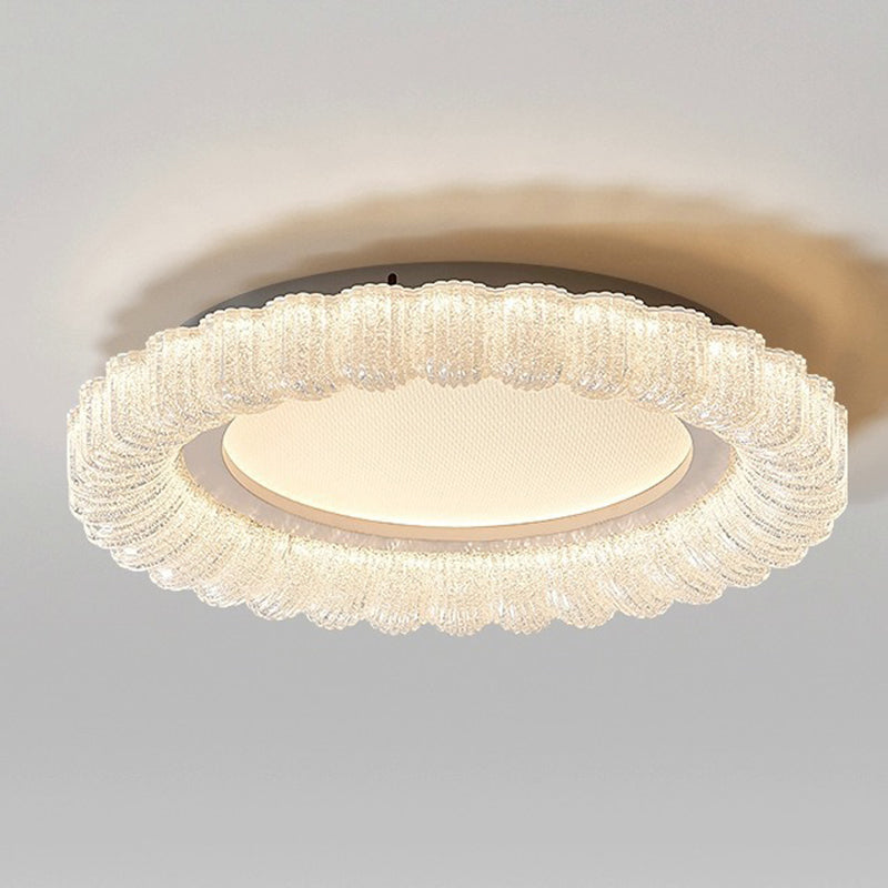 Luz de techo LED de montaje empotrado de acrílico con encaje redondo minimalista moderno para dormitorio 