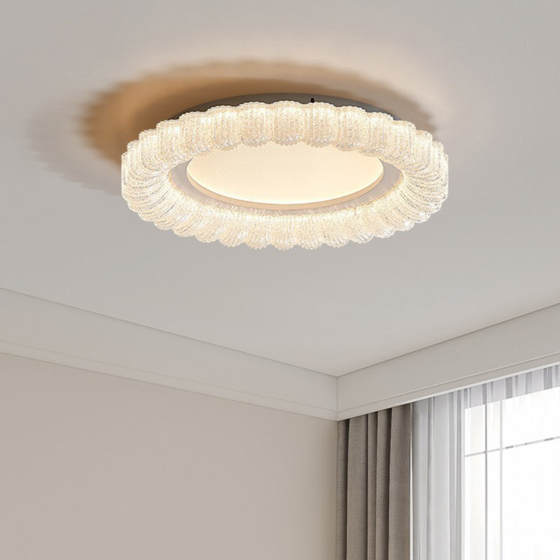 Luz de techo LED de montaje empotrado de acrílico con encaje redondo minimalista moderno para dormitorio 