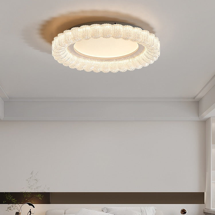 Luz de techo LED de montaje empotrado de acrílico con encaje redondo minimalista moderno para dormitorio 