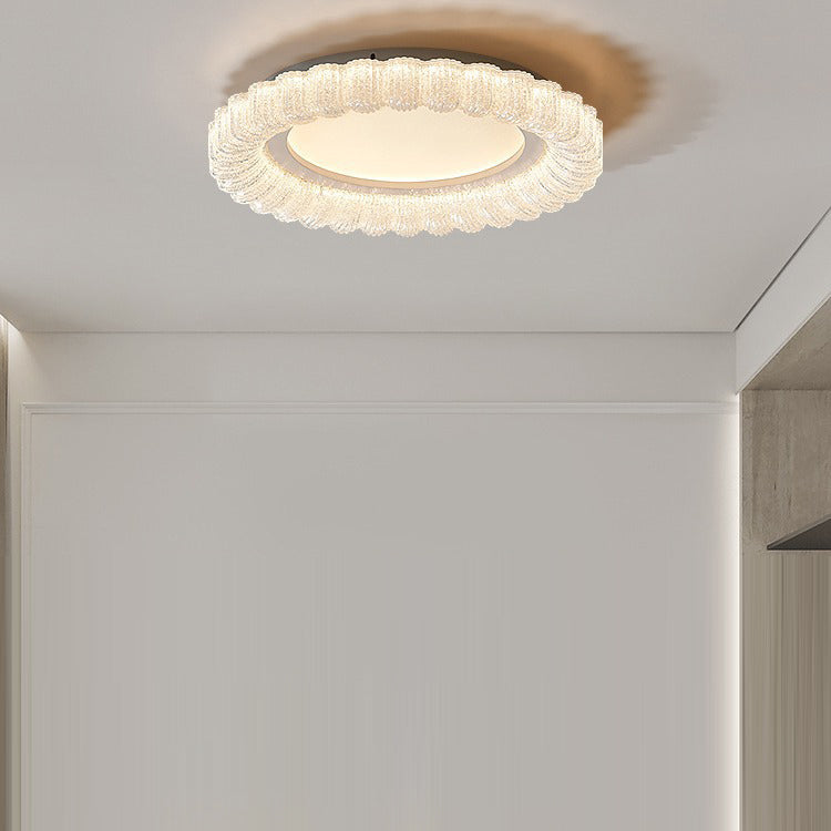 Luz de techo LED de montaje empotrado de acrílico con encaje redondo minimalista moderno para dormitorio 