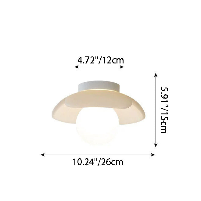 Luz de techo semi-empotrada de 1 luz de hierro con pantalla de resina en forma de globo de flor minimalista moderna para sala de estar 