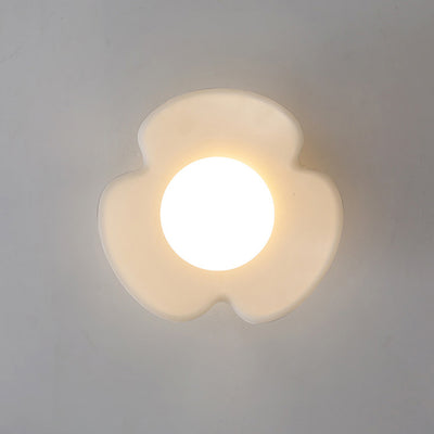 Luz de techo semi-empotrada de 1 luz de hierro con pantalla de resina en forma de globo de flor minimalista moderna para sala de estar 