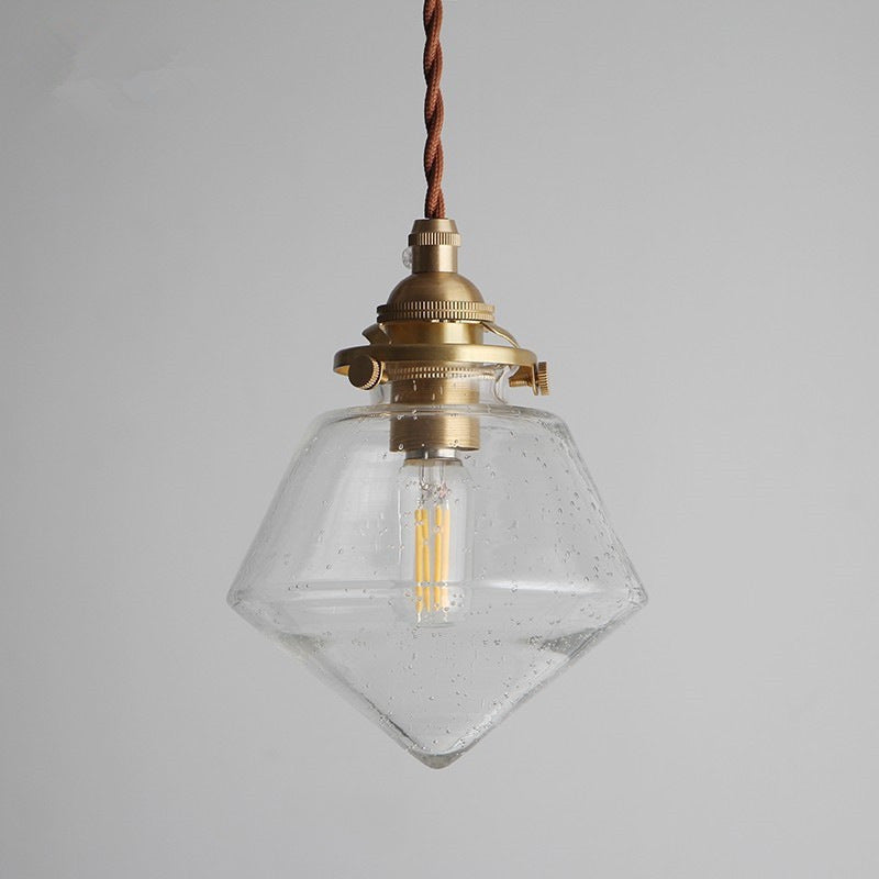 Abat-jour en verre conique rond nordique contemporain en laiton à 1 lumière pour salon 