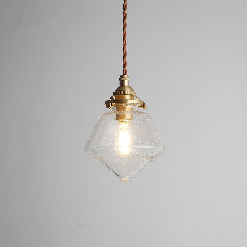 Abat-jour en verre conique rond nordique contemporain en laiton à 1 lumière pour salon 