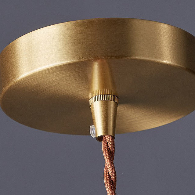Abat-jour en verre conique rond nordique contemporain en laiton à 1 lumière pour salon 